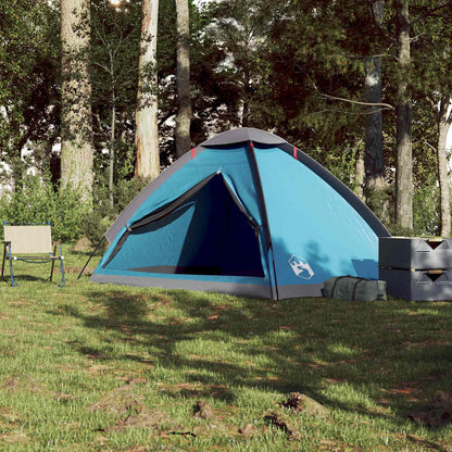 Tenda de campismo cúpula para 4 pessoas impermeável azul