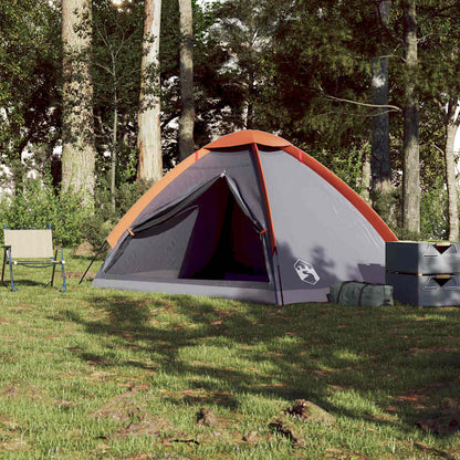 Tenda de campismo cúpula p/ 4 pessoas impermeável cinza/laranja