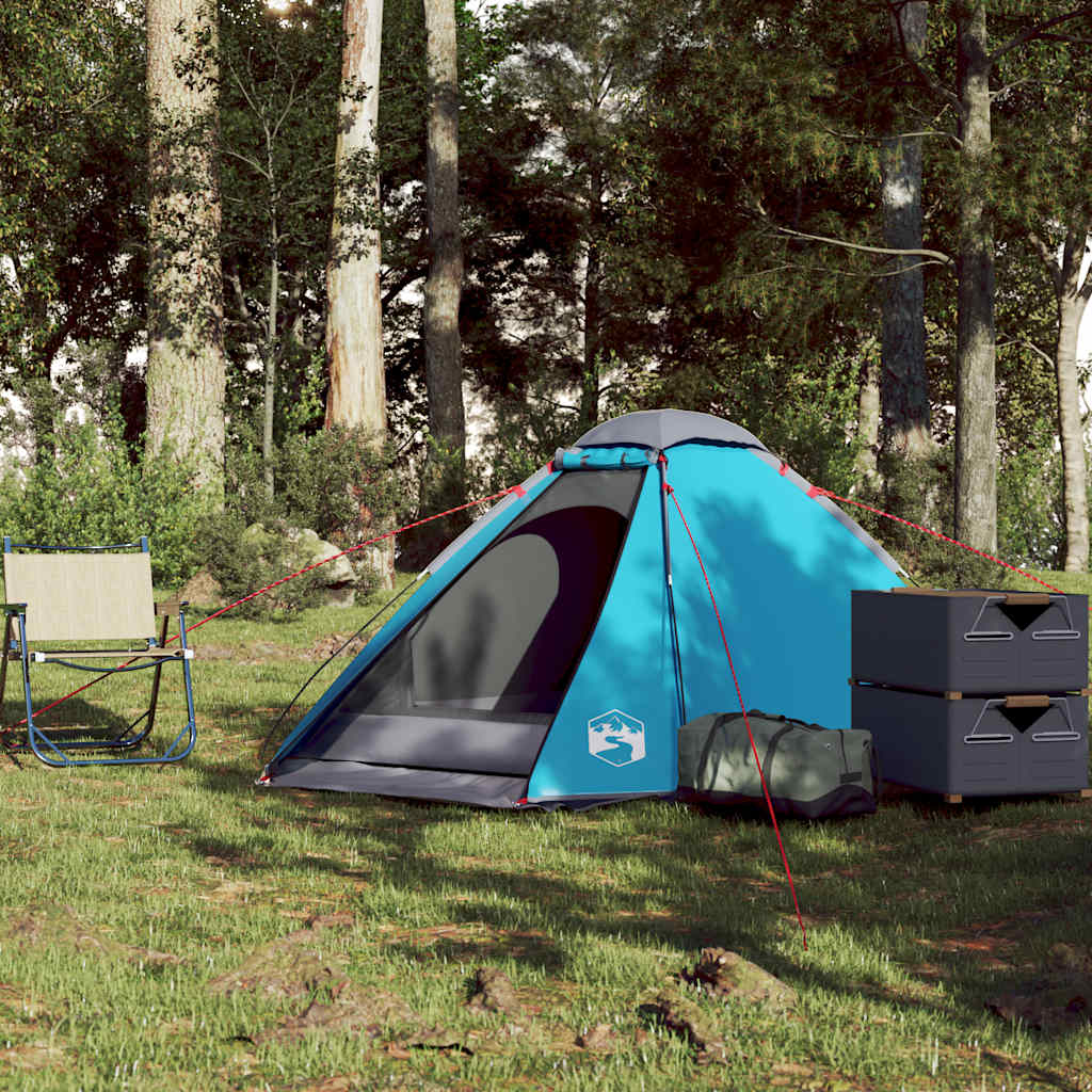 Tenda de campismo cúpula para 2 pessoas impermeável azul