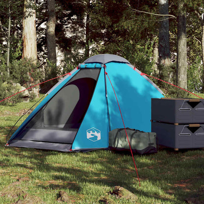 Tenda de campismo cúpula para 2 pessoas impermeável azul