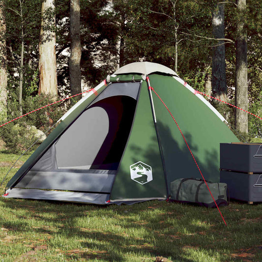 Tenda de campismo cúpula para 4 pessoas impermeável verde