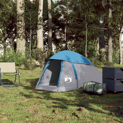 Tenda de campismo cúpula para 1 pessoa impermeável azul