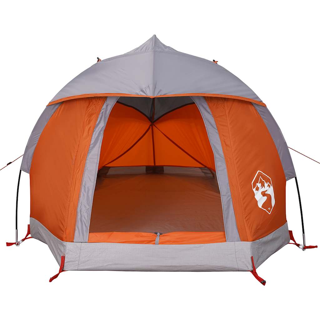 Tenda de campismo cúpula p/ 1 pessoa impermeável cinza/laranja