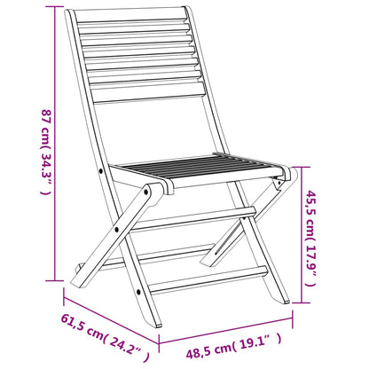 Cadeiras jardim dobráveis 2 pcs 48,5x61,5x87 cm acácia maciça