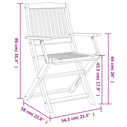 Cadeiras jardim dobráveis 4 pcs 57,5x54,5x90 cm acácia maciça