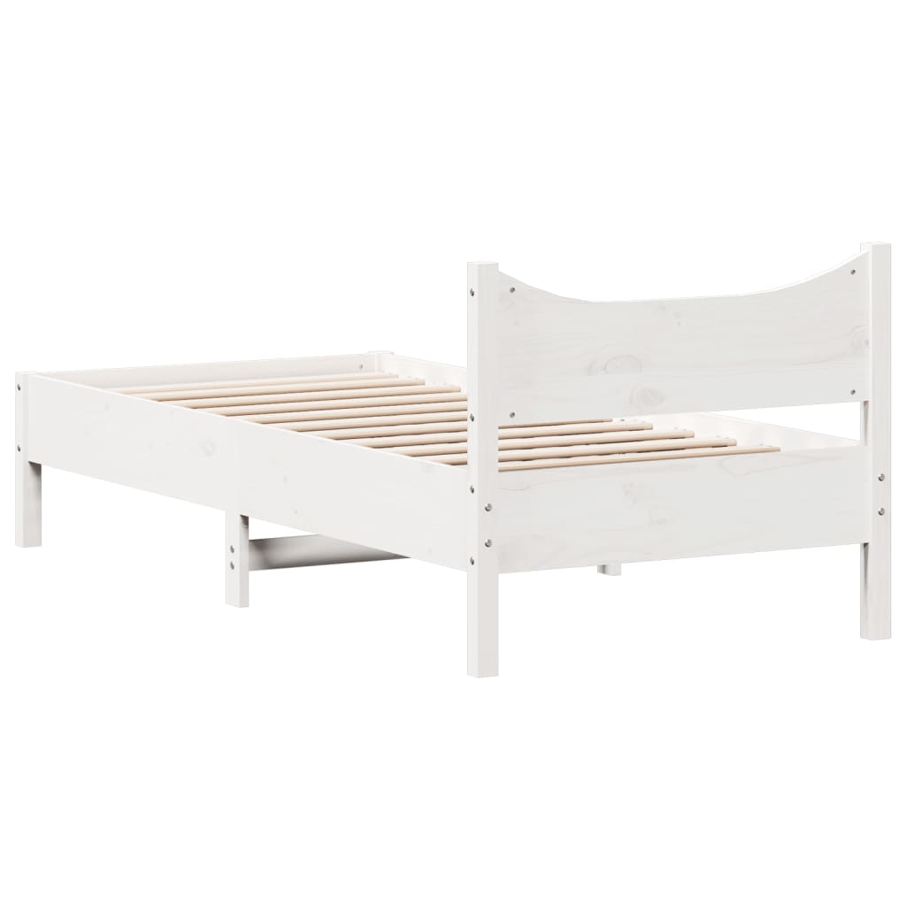 Estrutura de cama 90x200 cm madeira de pinho maciça branco