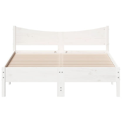 Estrutura de cama 135x190 cm madeira de pinho maciça branco