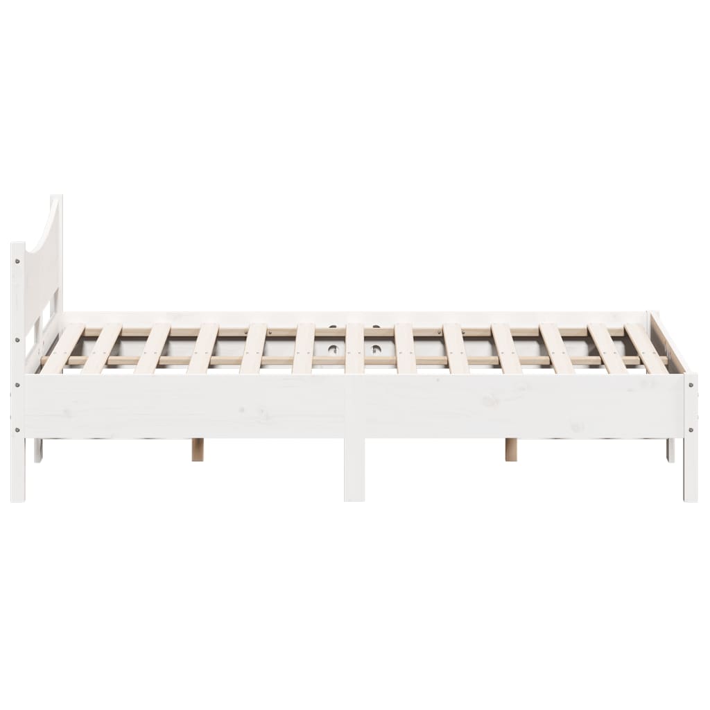 Estrutura de cama 135x190 cm madeira de pinho maciça branco