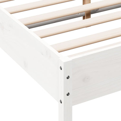 Estrutura de cama 135x190 cm madeira de pinho maciça branco