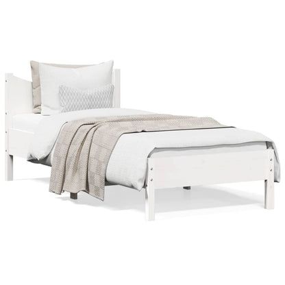 Estrutura de cama 90x190 cm madeira de pinho maciça branco