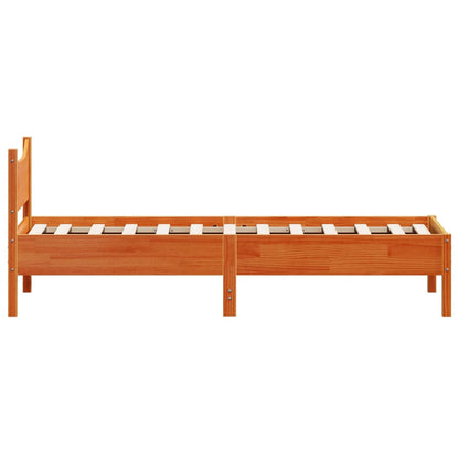 Estrutura de cama 90x190 cm madeira pinho maciça castanho cera