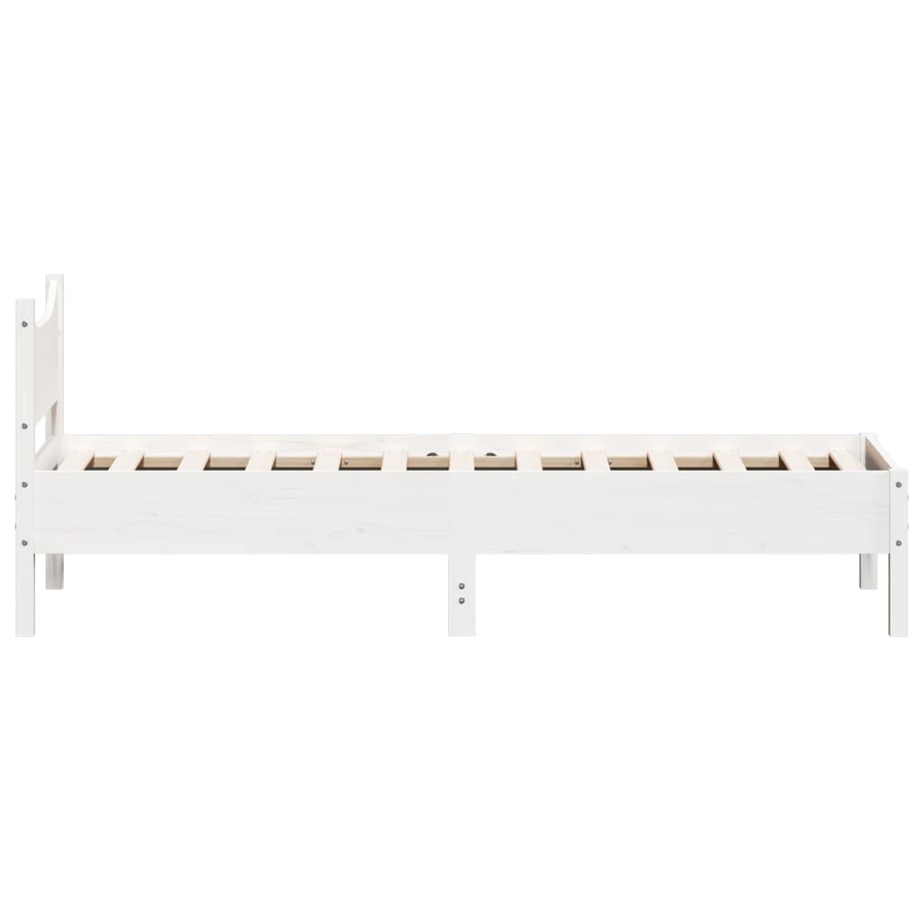 Estrutura de cama 75x190 cm madeira de pinho maciça branco