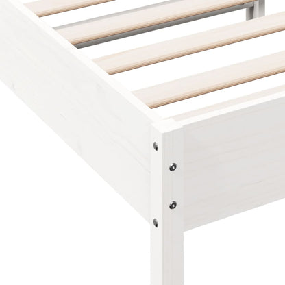 Estrutura de cama 75x190 cm madeira de pinho maciça branco