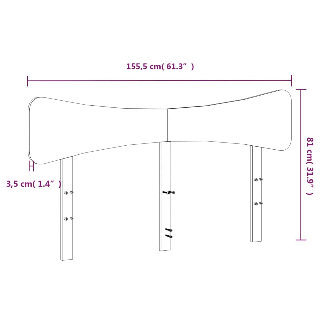 Cabeceira 150 cm madeira de pinho maciça branco