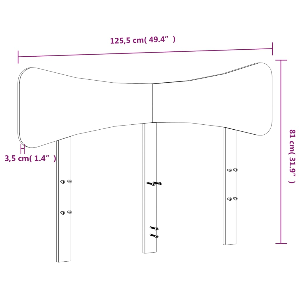 Cabeceira 120 cm madeira de pinho maciça branco