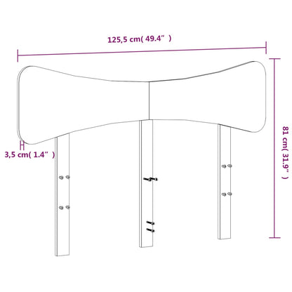 Cabeceira 120 cm madeira de pinho maciça branco