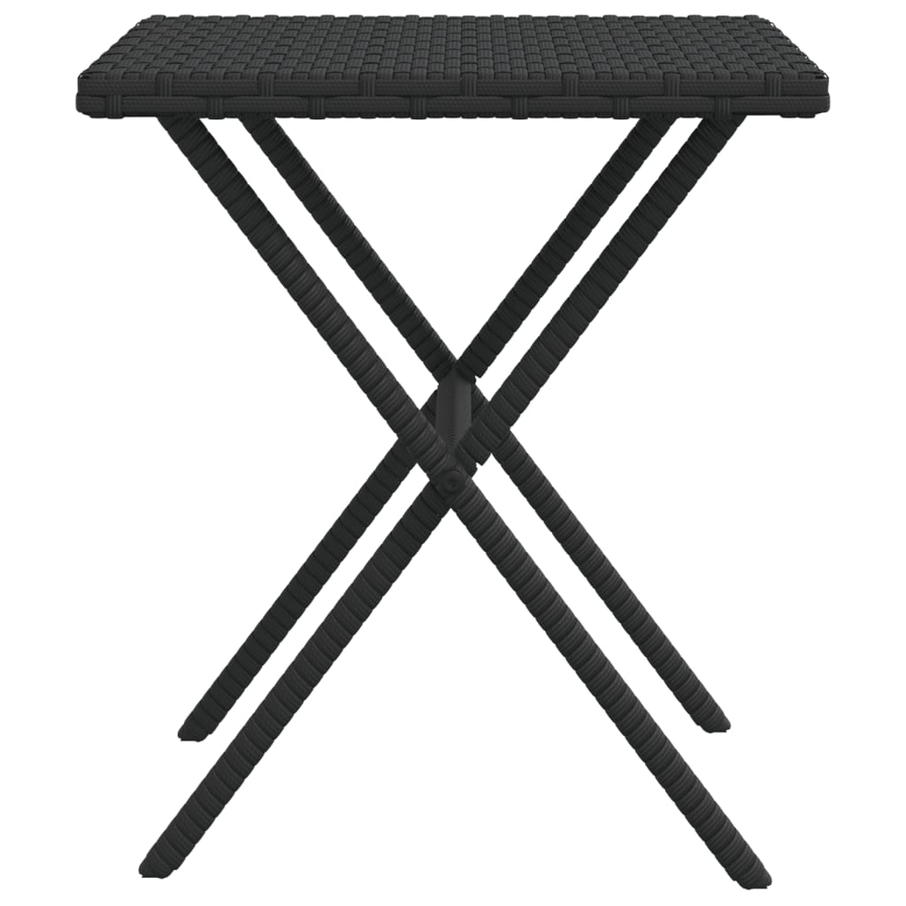 Espreguiçadeiras com mesa 2 pcs vime PE preto