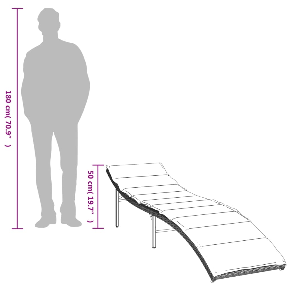 Espreguiçadeiras com mesa 2 pcs vime PE cinzento-claro