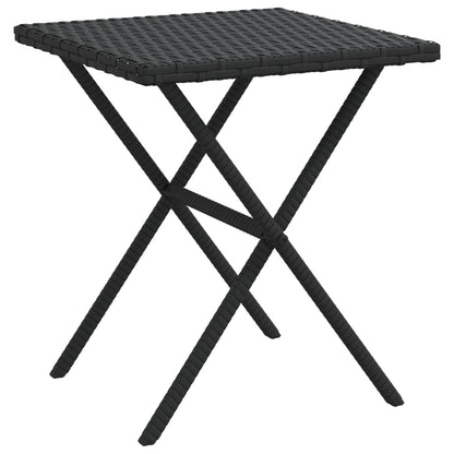 Espreguiçadeiras com mesa 2 pcs vime PE preto