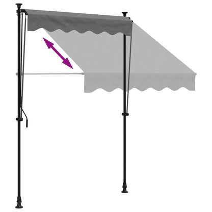 Toldo retrátil 150x150 cm tecido e aço antracite