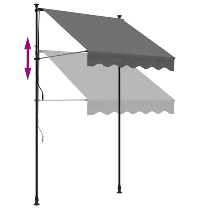 Toldo retrátil 150x150 cm tecido e aço antracite