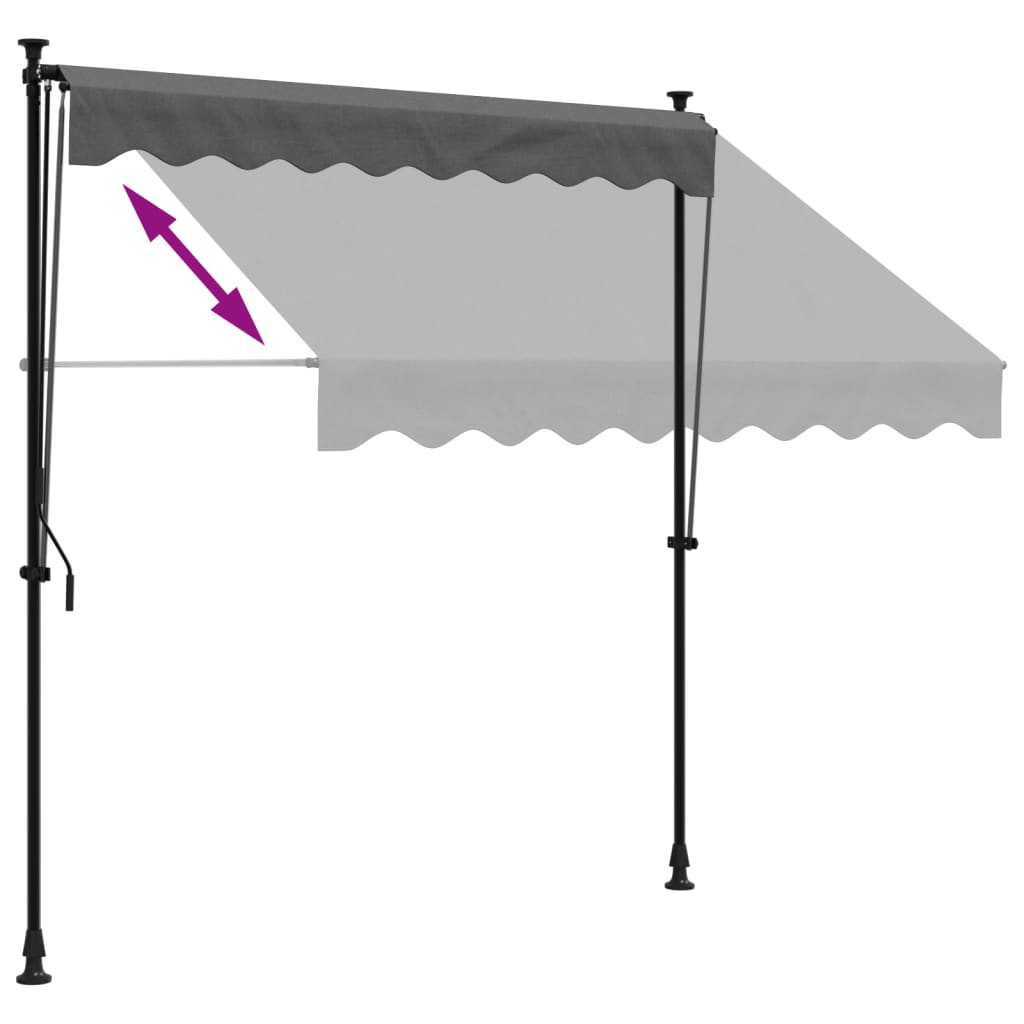 Toldo retrátil 200x150 cm tecido e aço antracite