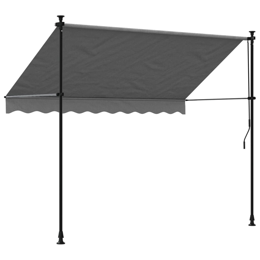 Toldo retrátil 250x150 cm tecido e aço antracite