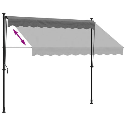 Toldo retrátil 250x150 cm tecido e aço antracite