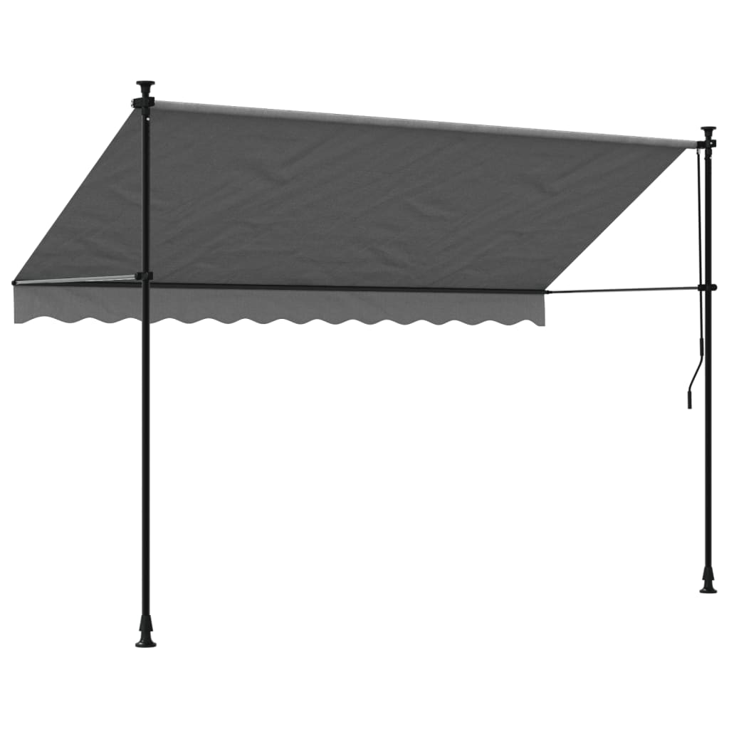 Toldo retrátil 300x150 cm tecido e aço antracite