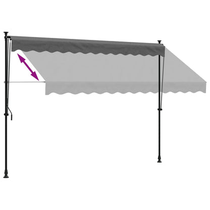 Toldo retrátil 300x150 cm tecido e aço antracite