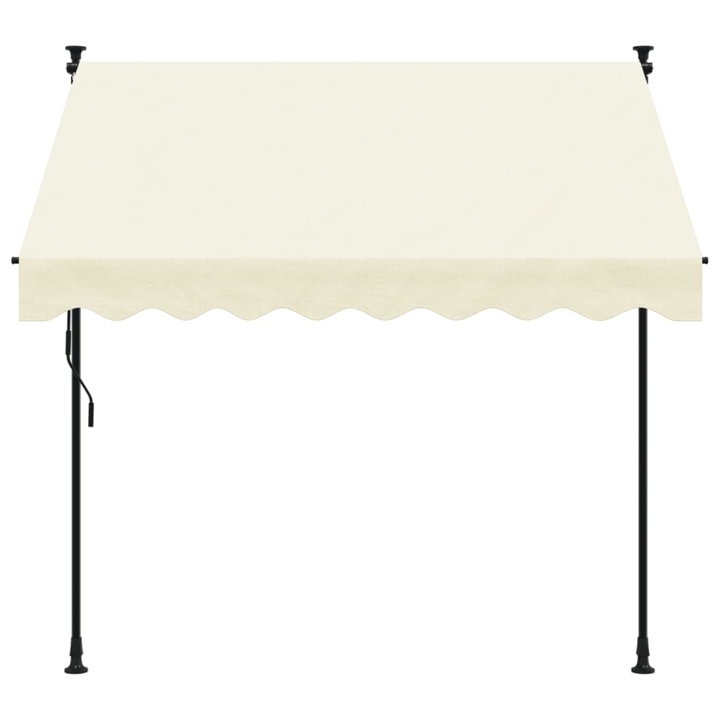 Toldo retrátil 200x150 cm tecido e aço cor creme