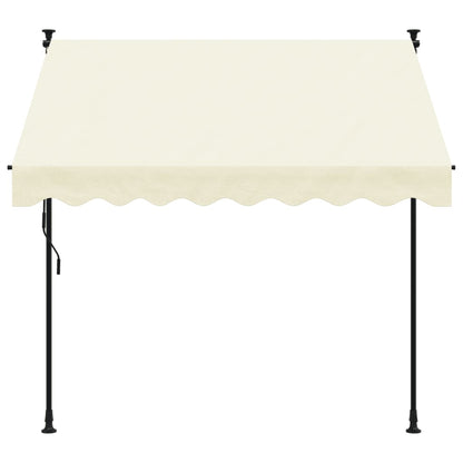 Toldo retrátil 200x150 cm tecido e aço cor creme