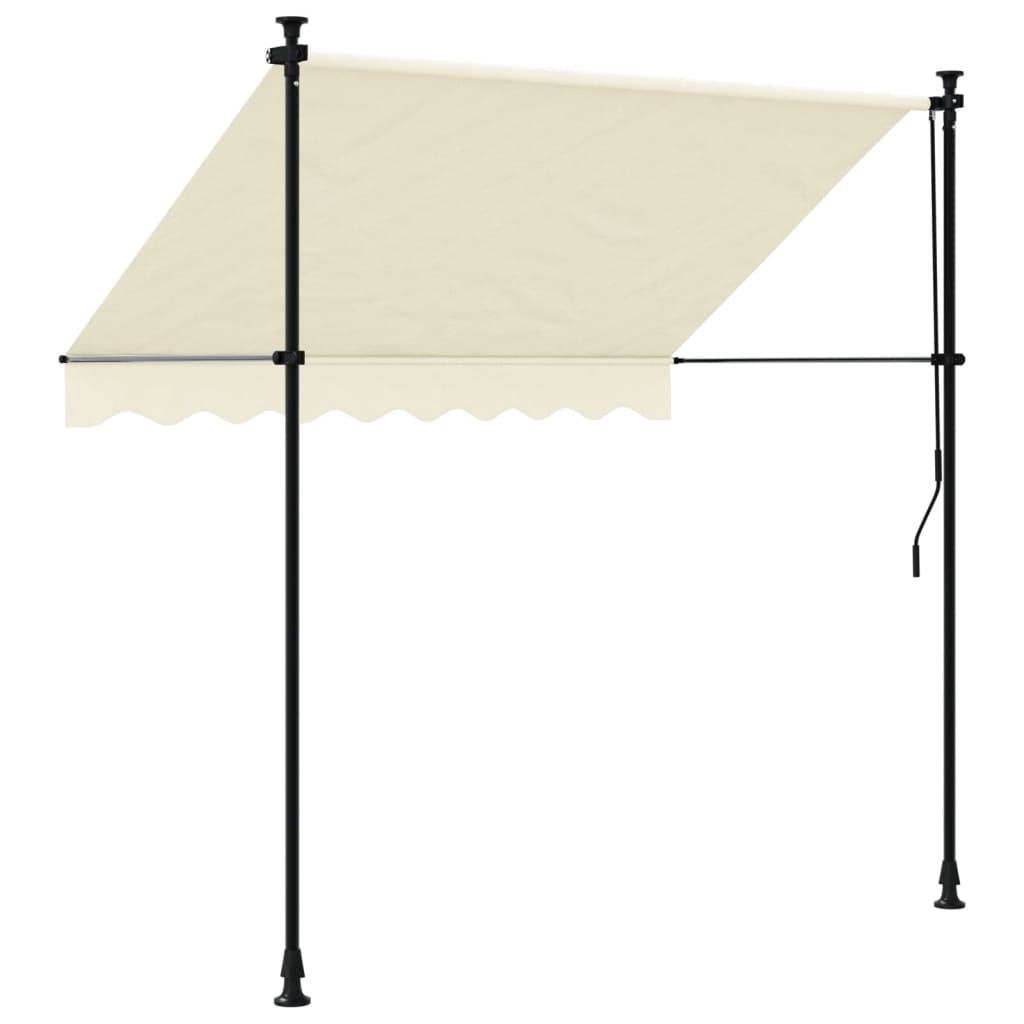 Toldo retrátil 200x150 cm tecido e aço cor creme