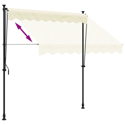 Toldo retrátil 200x150 cm tecido e aço cor creme