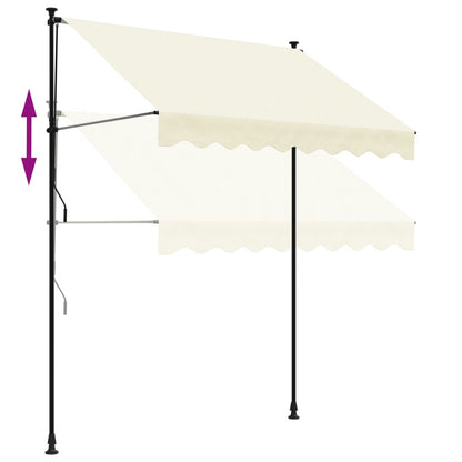 Toldo retrátil 200x150 cm tecido e aço cor creme