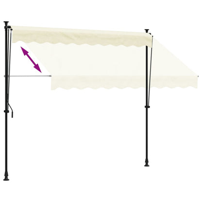 Toldo retrátil 250x150 cm tecido e aço cor creme