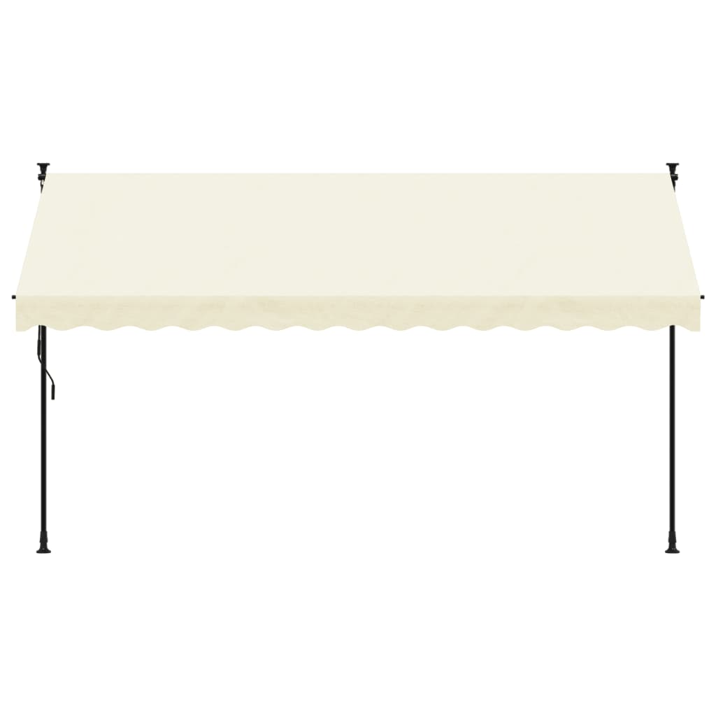 Toldo retrátil 350x150 cm tecido e aço cor creme