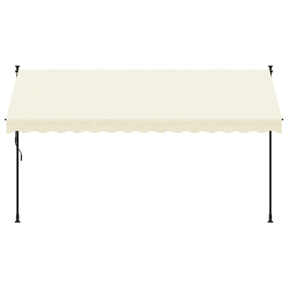 Toldo retrátil 350x150 cm tecido e aço cor creme