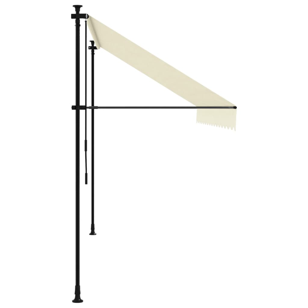 Toldo retrátil 350x150 cm tecido e aço cor creme