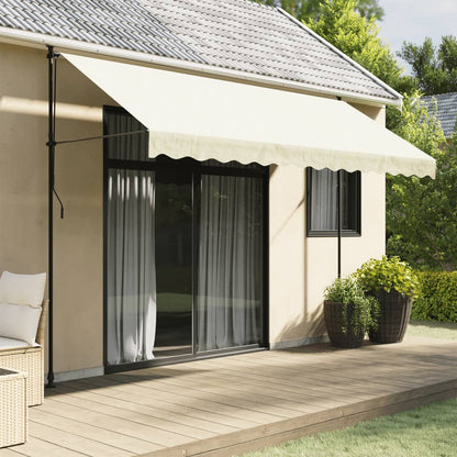 Toldo retrátil 350x150 cm tecido e aço cor creme