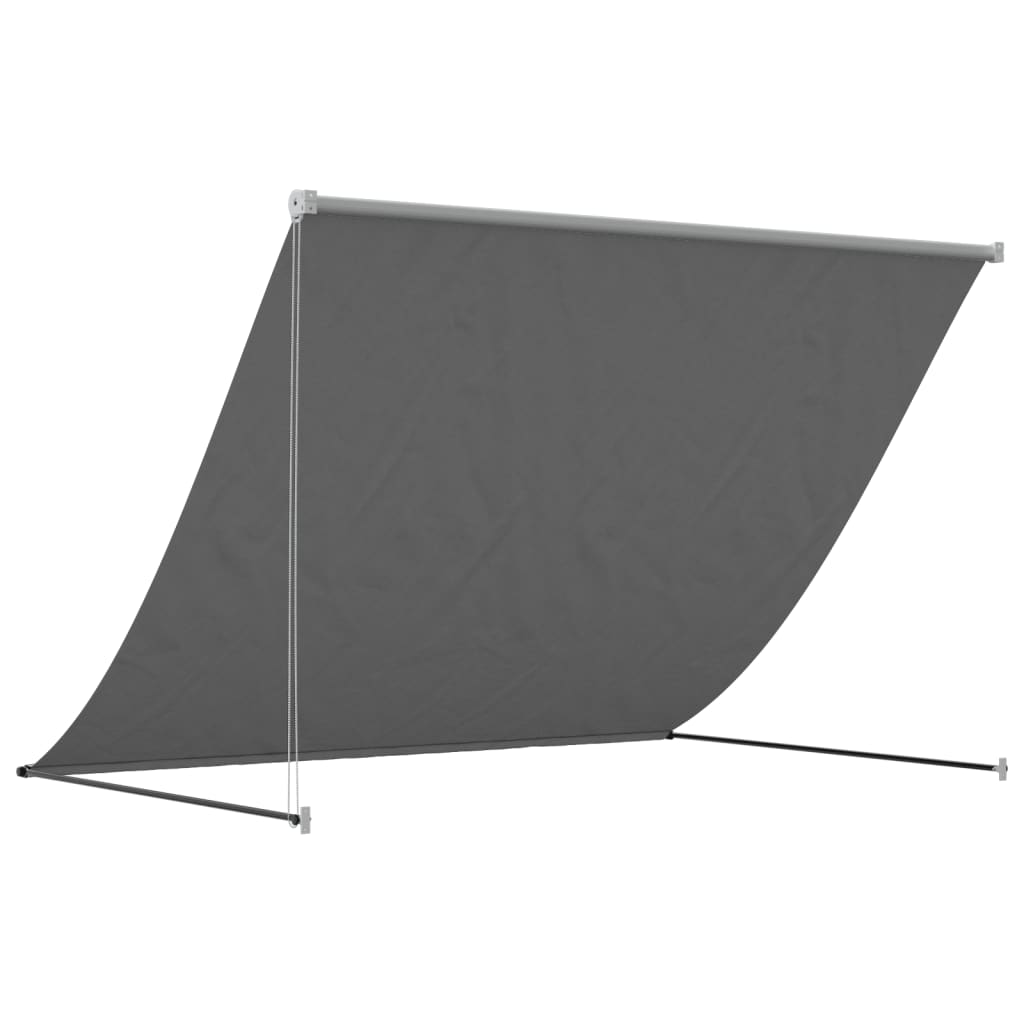 Toldo retrátil 250x150 cm tecido e aço antracite