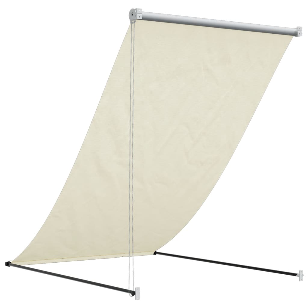 Toldo retrátil 100x150 cm tecido e aço cor creme