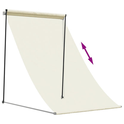 Toldo retrátil 100x150 cm tecido e aço cor creme