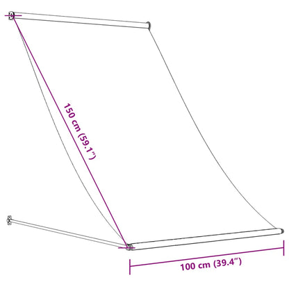 Toldo retrátil 100x150 cm tecido e aço cor creme