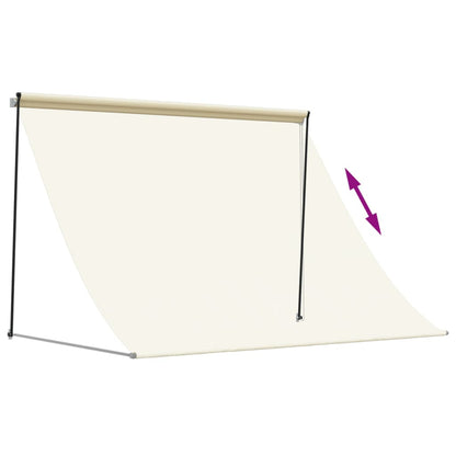 Toldo retrátil 250x150 cm tecido e aço cor creme