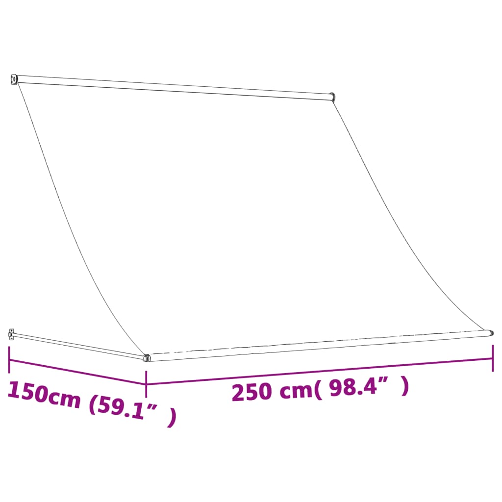 Toldo retrátil 250x150 cm tecido e aço cor creme