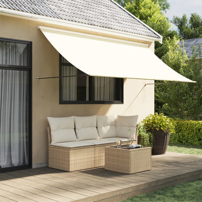 Toldo retrátil 300x150 cm tecido e aço cor creme