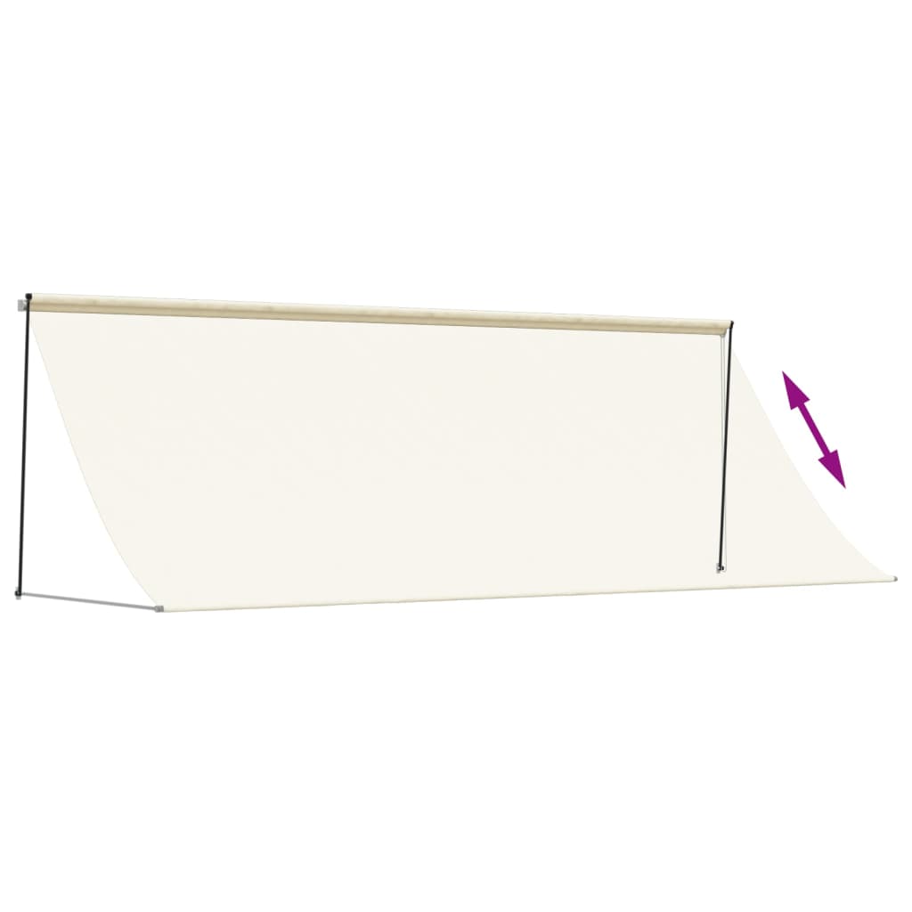 Toldo retrátil 350x150 cm tecido e aço cor creme