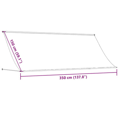 Toldo retrátil 350x150 cm tecido e aço cor creme