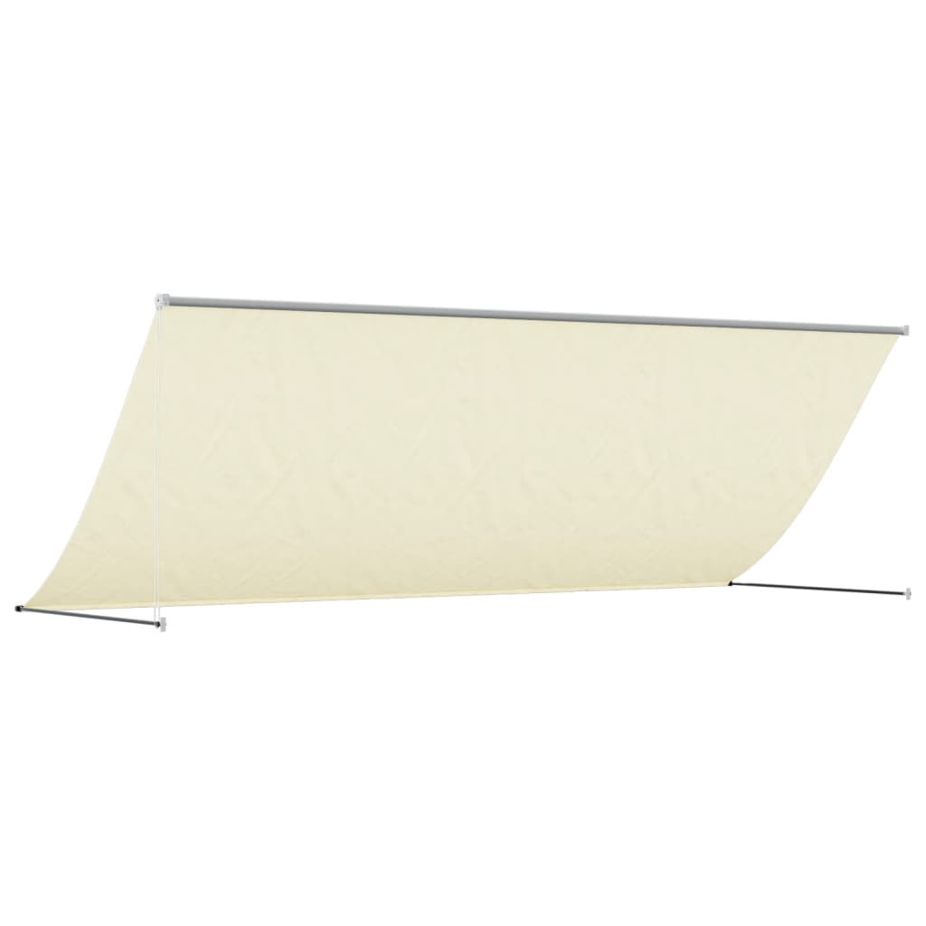 Toldo retrátil 400x150 cm tecido e aço cor creme